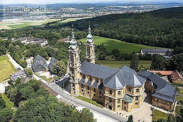 Luftaufnahme  Basilika Vierzehnheiligen  Oberes Maintal  Oberfranken  Franken  Bayern  Deutschland  Europa