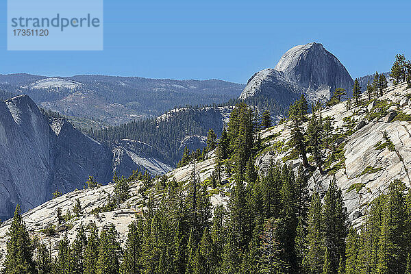 Blick vom Olmsted Point auf den Half Dome  Yosemite-Nationalpark  UNESCO-Welterbe  Kalifornien  Vereinigte Staaten von Amerika  Nordamerika