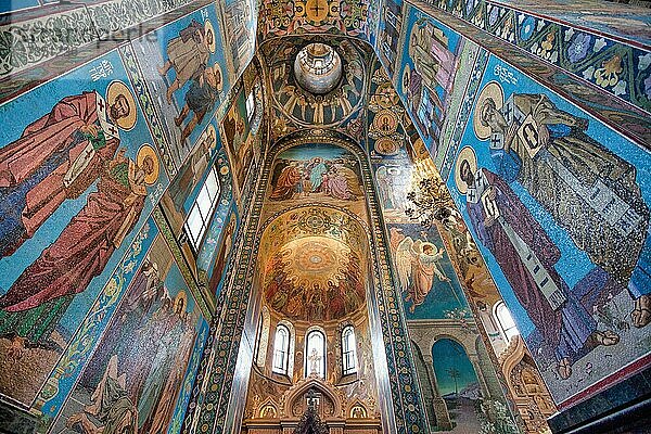 Innenraum der Kirche des Erlösers auf vergossenem Blut (Kirche der Auferstehung Christi)  St. Petersburg  Russland  Europa