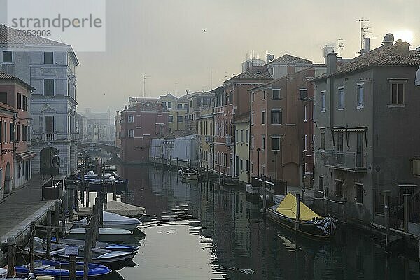 Kanal Riva Vena  Chioggia in der Lagune von Venedig  Veneto Venetien  Italien  Europa