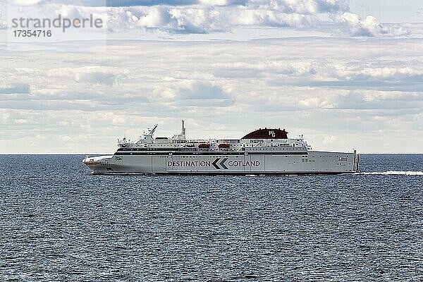 Fähre der schwedischen Reederei Destination Gotland auf der Fahrt nach Visby  Ostsee  Schweden  Europa