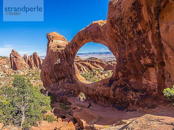 Double O Arch  Felsbogen  Devil's Garden Trail  Arches-Nationalpark  bei Moab  Utah  USA  Nordamerika