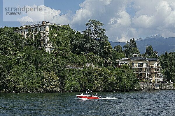 Häuser am Seeufer  Verbania-Pallanza  Lago Maggiore  Piemont  Italien  Europa