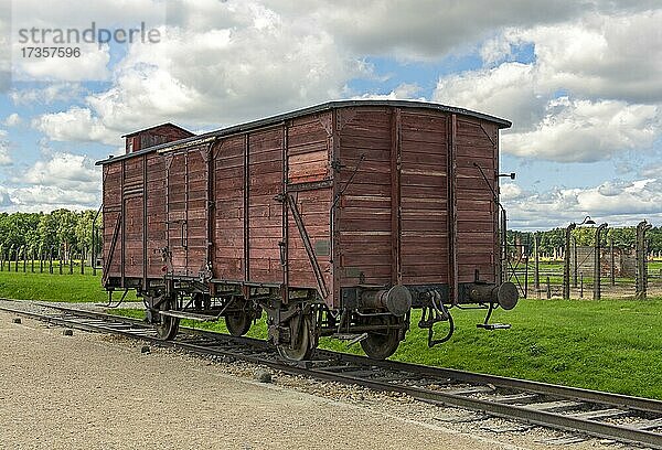 Güterwaggon im Konzentrationslager Auschwitz II-Birkenau  Oswiecim  Polen  Europa