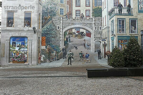 Wandmalerei in der Altstadt  Quebec  Provinz Quebec  Kanada  Nordamerika