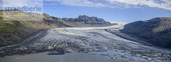 Flugaufnahme Skaftafelljökull  Austurland  Island  Europa