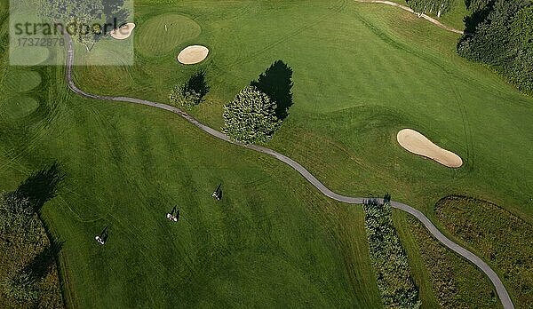 Luftbild  Green  Bunker  Sandgrube  Golfclub am Mondsee  Mondseeland  Salzkammergut  Oberösterreich  Österreich  Europa
