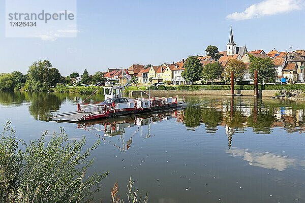 Fähre  Wipfeld  Mainfranken  Unterfranken  Franken  Bayern  Deutschland  Europa