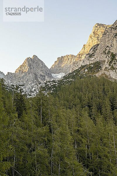 Blaueisspitze und Hochkalter  Berchtesgadener Alpen  Berchtesgadener Land  Oberbayern  Bayern  Deutschland  Europa