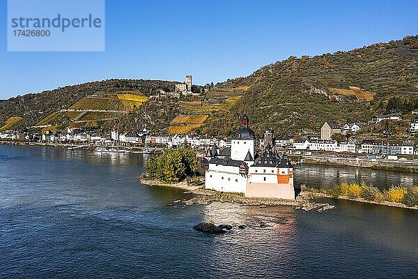 Zollburg Pfalzgrafenstein im Rhein  Kaub  Rheinland-Pfalz  Deutschland  Europa