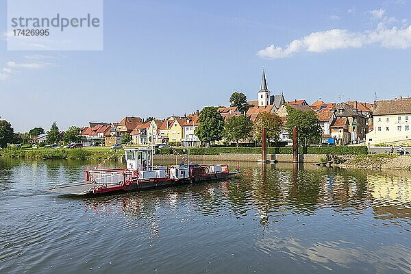 Fähre  Wipfeld  Mainfranken  Unterfranken  Franken  Bayern  Deutschland  Europa