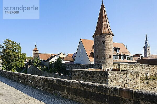 Mittelalterliche Stadt mit Stadtmauer  Wolframs-Eschenbach  Burgenstraße  Mittelfranken  Bayern  Deutschland  Europa