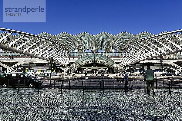 Futuristischer Bahnhof Estação do Oriente  Gare do Oriente  Architekt Santiago Calatrava  moderne Architektur  Lissabon  Portugal  Europa