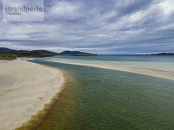 Luftaufnahme von Luskentyre Beach  Isle of Harris  Äußere Hebriden  Schottland  UK