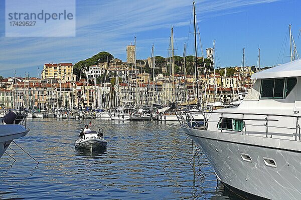 Hafen und Altstadt von Cannes  Côte d?Azur  Provence-Alpes-Côte d?Azur  Südfrankreich  Frankreich  Europa