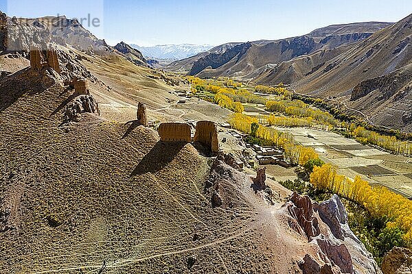 Luftaufnahme der Festung Gohargeen  Provinz Yakawlang  Bamyan  Afghanistan  Bamyan  Afghanistan  Asien