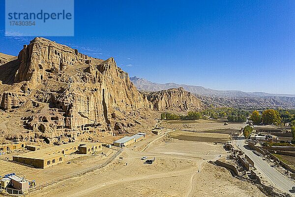 Luftaufnahme der großen Buddhas in Bamyan  Afghanistan  Asien