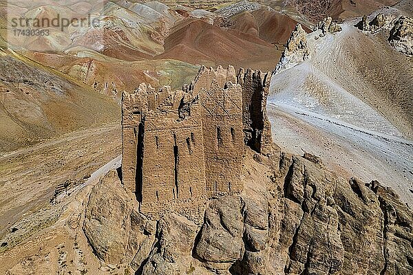 Luftaufnahme der Festung Gohargeen  Provinz Yakawlang  Bamyan  Afghanistan  Bamyan  Afghanistan  Asien