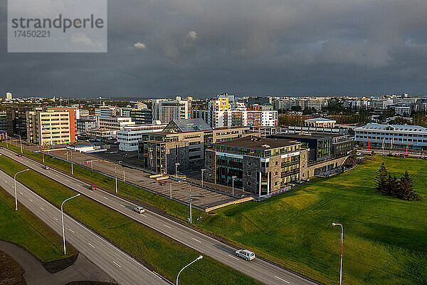 Gebäude im Geschäftsviertel von Reykjavik.