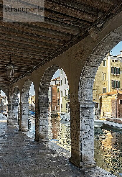 Arkade des Palazzo Grassi am Canal Vena  Chioggia  Venedig  Italien  Europa