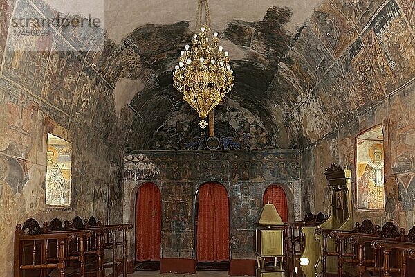 Agios Jánnis Pródromos  Innenraum mit Fresken aus dem 15. Jh.  griechisch-orthodoxe Kirche  Areopolis  Halbinsel Mani  Lakonien  Peloponnes  Griechenland  Europa