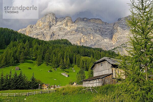 St. Kassian  hinten Lavarella  Gadertal  Ladinien  Dolomiten  Südtirol  Italien  Europa