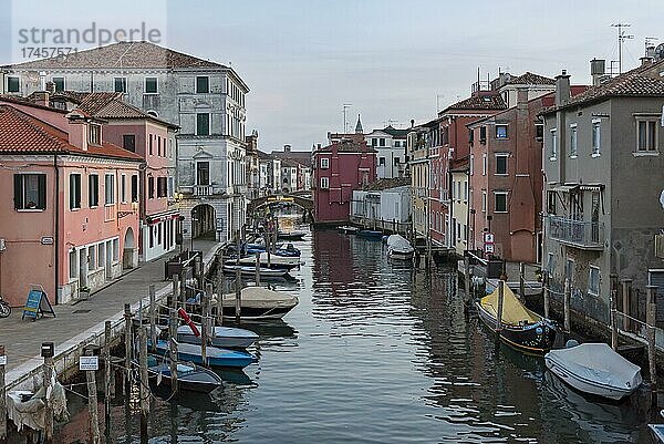 Canal Vena  Chioggia von der Ponte di Vigo aus gesehen  Venedig  Italien  Europa