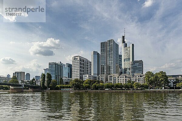 Skyline von Frankfurt am Main  Hessen  Deutschland  Europa