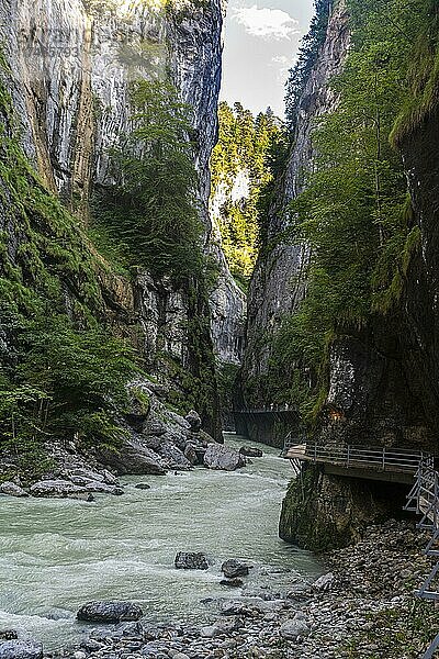 Die Aare fließt durch die Aareschlucht  Meiringen  Berner Oberland  Schweiz  Europa