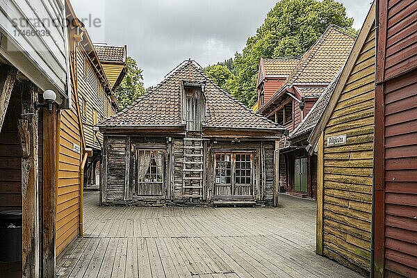 Altes Handelshaus  Bryggen  Alt-Bergen  Unesco Weltkulturerbe  Bergen  Norwegen  Europa
