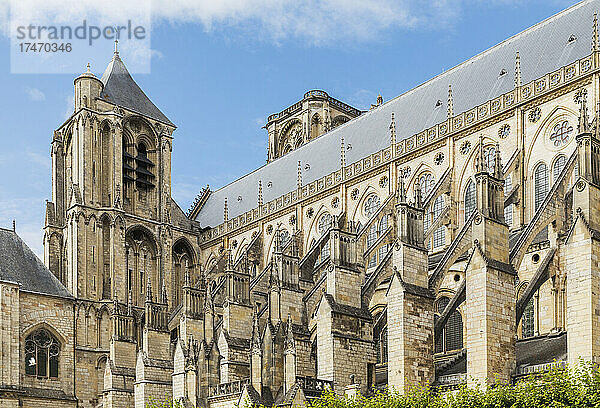 Frankreich  Cher  Bourges  Seitenwand der Kathedrale von Bourges