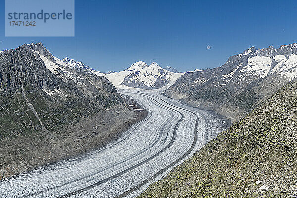 Malerische Aussicht auf den Aletschgletscher in den Berner Alpen