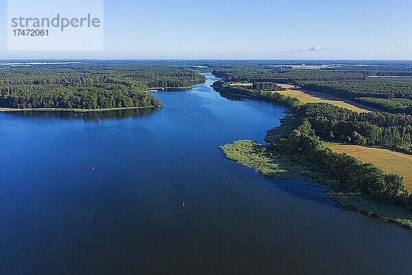 Luftaufnahme der Seen Mossensee und Vilzsee im Sommer