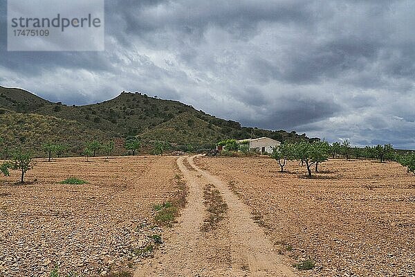 Finca in Andalusien  Grundstück mit Haus und Regenwolken  Almeria  Andalusien. Spanien