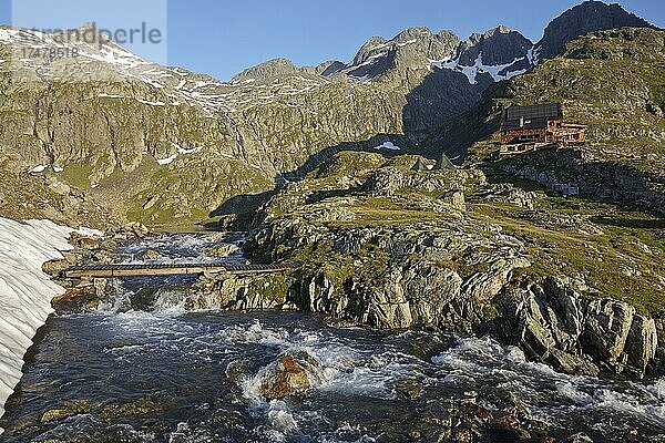 Adolf Noßberger Hütte  Gebirgsbach  Gradental  Schobergruppe  Nationalpark Hohe Tauern  Kärnten  Hohe Tauern  Kärnten  Österreich  Europa