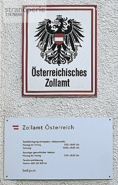 Schild Österreichisches Zollamt  Feldkirch  Österreich  Europa