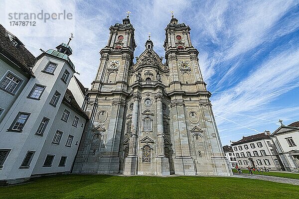 Unesco-Stätte Stiftsbibliothek der Kathedrale St. Gallen  St. Gallen  Schweiz  Europa