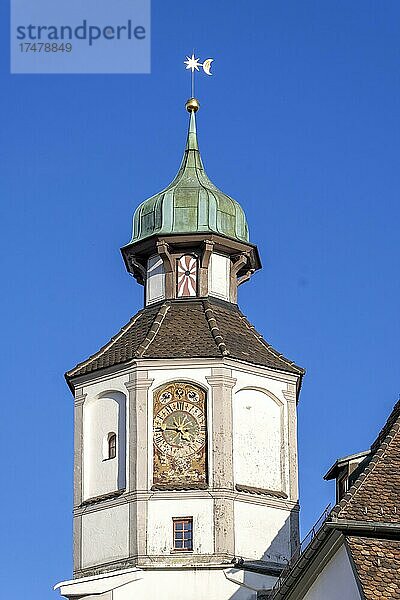 Turmkuppel vom Rathaus in der historischen Altstadt  Wangen im Allgäu  Baden-Württemberg  Deutschland  Europa