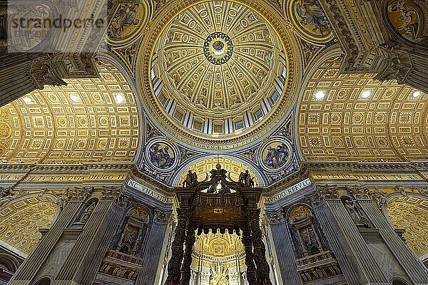 Innenraum  Petersdom  Basilica di San Pietro  Vatikan  Rom  Latium  Italien  Europa