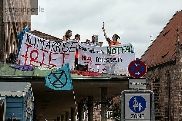 Klimastreik mit Friday for future in Nürnberg. Demonstration in der Nürnberger City