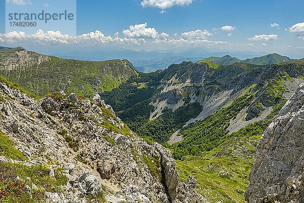 Bergkette  Luftaufnahme von Terminillo im Sommer  Apennin  Latium  Italien  Europa