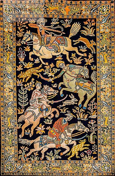 Teppichknüpfkunst  Kunsthandwerk in Rajasthan  Jaipur  Rajasthan  Indien  Asien