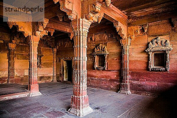 Audienzhalle Diwan-i-Kas  Mogulstadt Fatehpur Sikri  Fatehpur Sikri  Uttar Pradesh  Indien  Asien