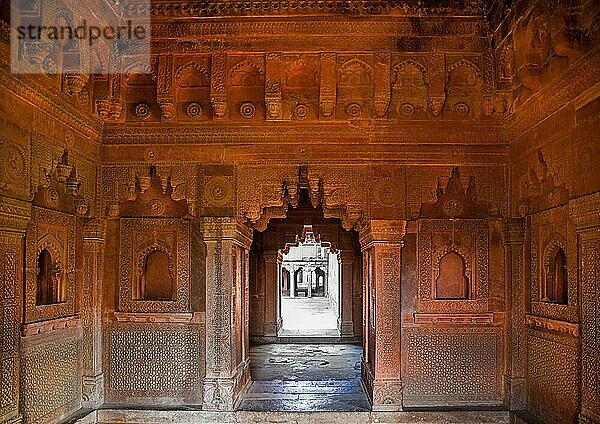 Palast Birbal Bhavan  Mogulstadt Fatehpur Sikri  Fatehpur Sikri  Uttar Pradesh  Indien  Asien