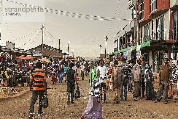 Innenstadt  Straßenszene  Yirgalem  Äthiopien  Afrika