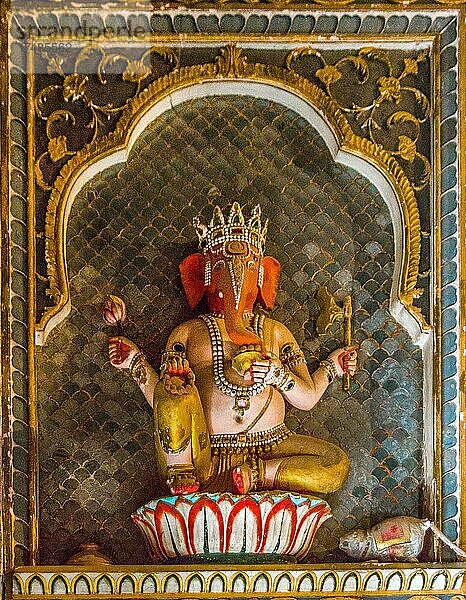 Ganesha  Phool Mahal  prunkvolle Räume  Fort Junagarh  Bikaner  Bikaner  Rajasthan  Indien  Asien