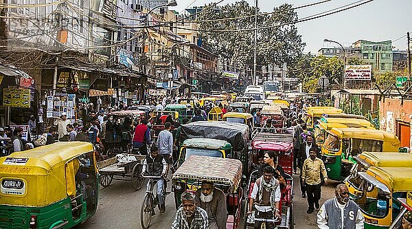 Verkehrschaos in Old-Delhi  Delhi  Delhi  Indien  Asien