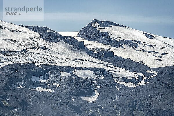 Berg und Gletscher Eyjafjallajökull  Isländisches Hochland  Þórsmörk  Suðurland  Island  Europa