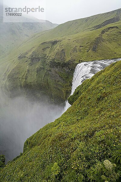 Wasserfall Skógafoss  Südisland  Island  Europa