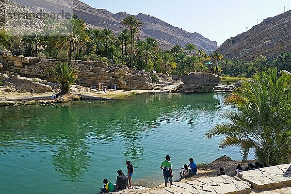 Wasserpool  paradiesisches Wadi Bani Khalid  Wadi Bani Khalid  Oman  Asien